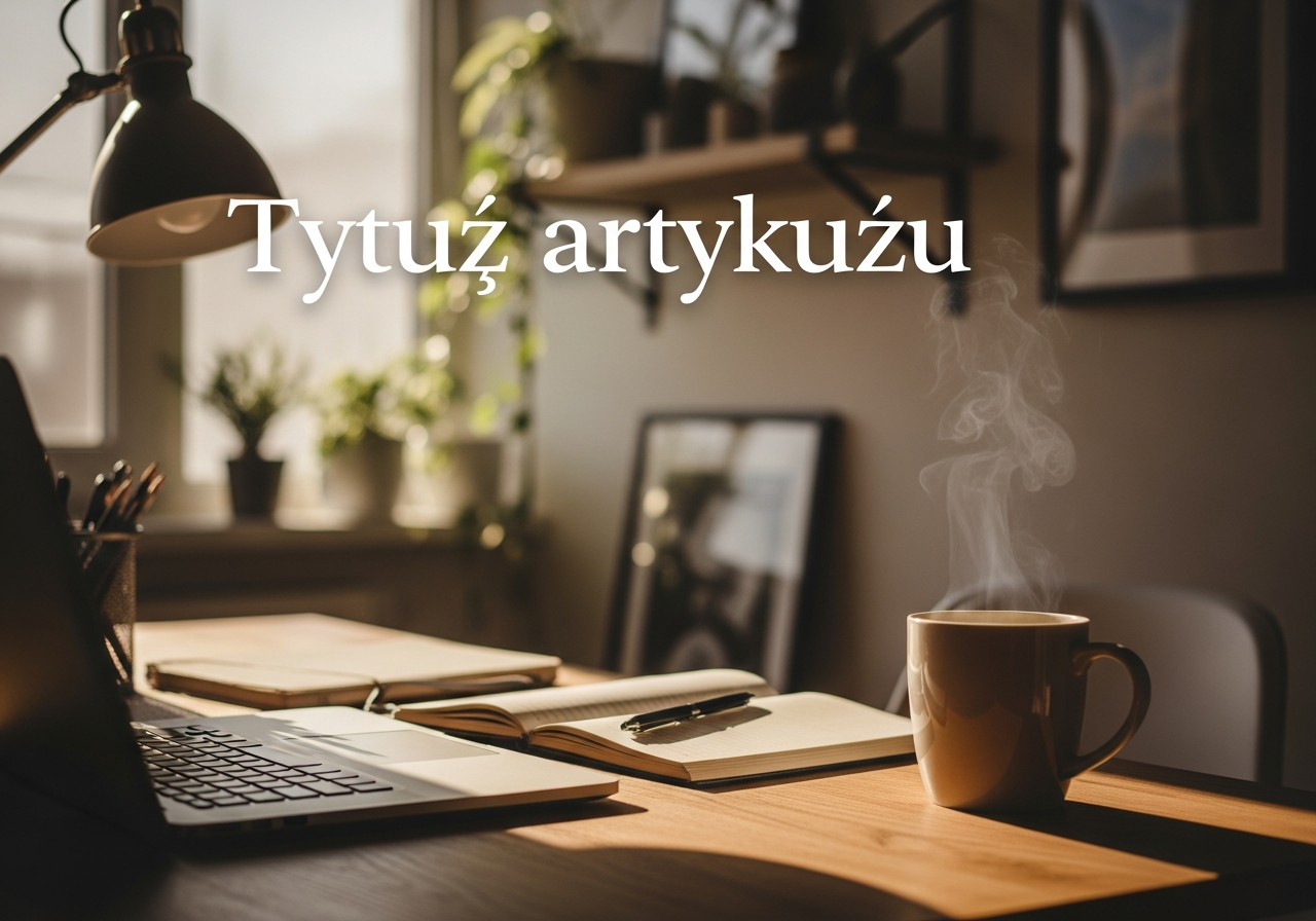 Kubek kawy na biurku z laptopem i otwartym notesem przy oknie